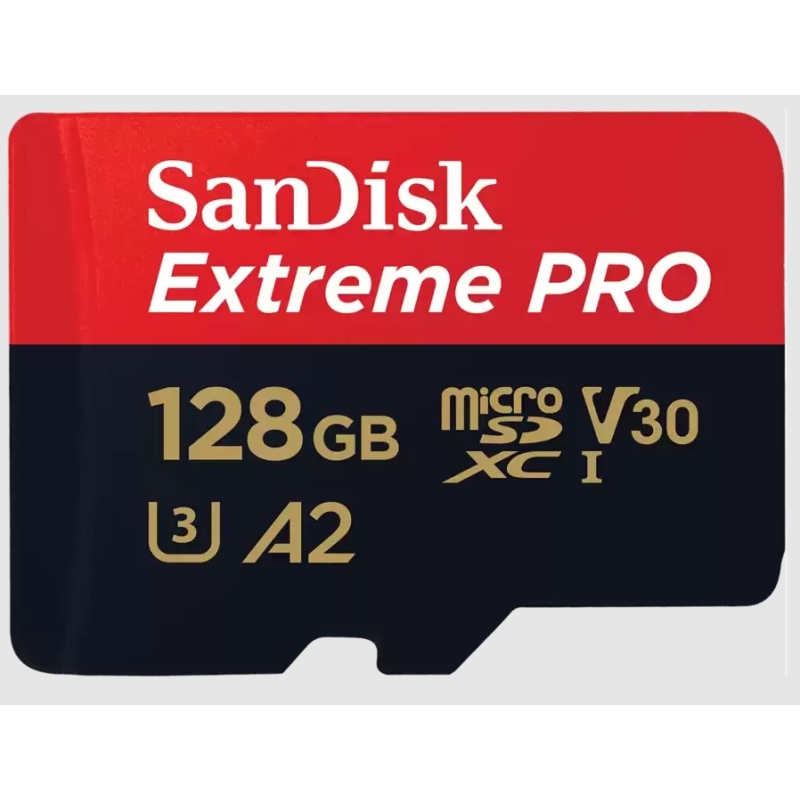 Mälukaart SD micro Extreme Pro 128GB 200/90MB/s A2/Class 10 /V30/UHS-I/U3