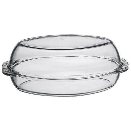 Küpsetusvorm klaasist kaanega ovaalne, Borcam 2850ML +1800ML