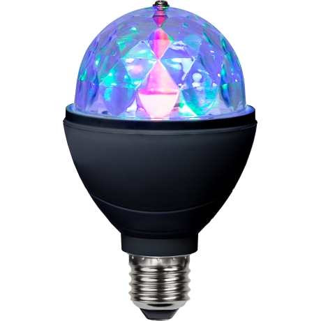 LED lamp Disco E27 sokkliga. Värviline LED RGB, pöörlev