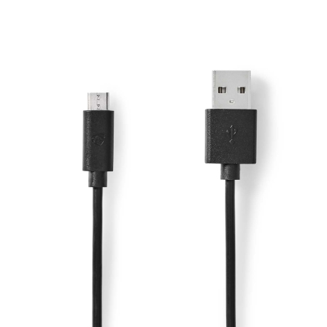 Cable Nedis microUSB - USB-A, 1m, black, bulk e- without packaging