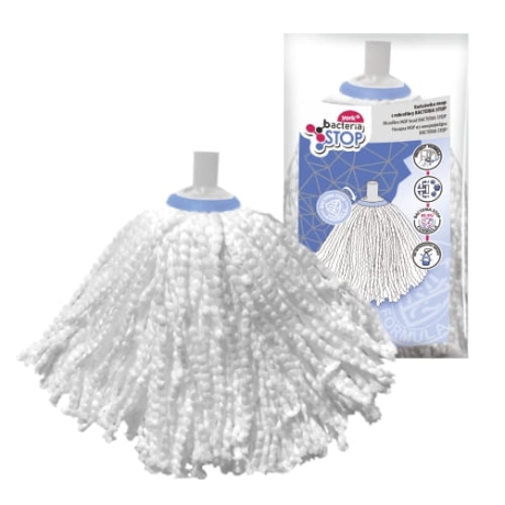 Fringed mop microfiber, white (without handle) BACTERIA STOP